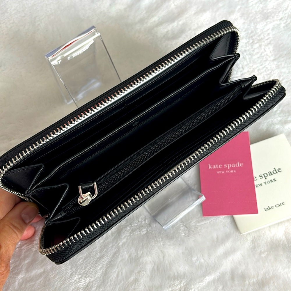 KATE SPADE Large Continental Striped Faux Leather Wallet - Picture 8 of 13